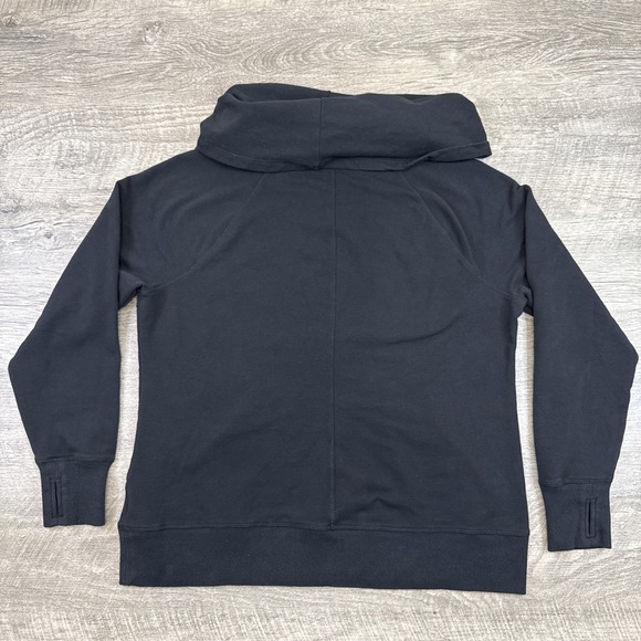 LL Bean cowl neck sweatshirt women's XLP petite black kangaroo pocket 503358 - Picture 3 of 8